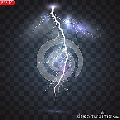 Thunder-storm and lightnings Vector Illustration