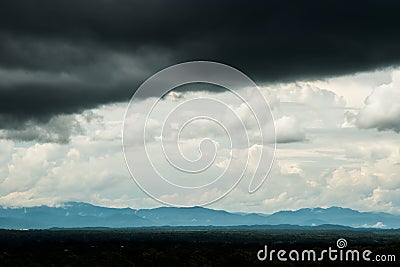 thunder strom sky Rain clouds. Stock Photo