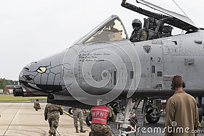 A-10 Thunderbolt II `Warthog` at the 2019 Fort Wayne Airshow. Editorial Stock Photo