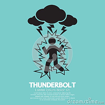 Thunderbolt On A Man Symbol Vector Illustration