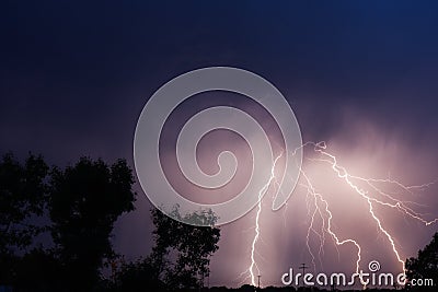 Thunderbolt in the sity Stock Photo