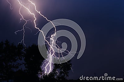 Thunderbolt in the sity Stock Photo