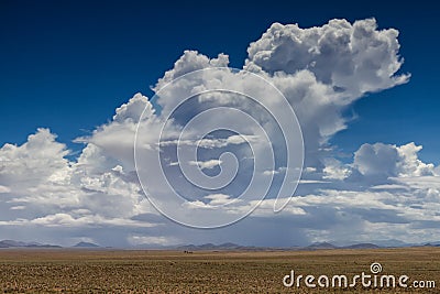 Thundercloud over the Namib desert Stock Photo