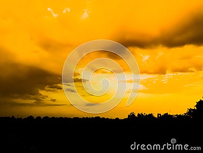Sunrise and sunset mountain view Stock Photo
