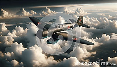 Thundering Past: Powerful Engines of WW II Fighter Planes Stock Photo