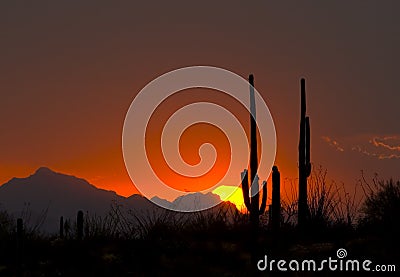 Thundershower Sunset Stock Photo