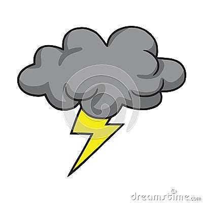 Thunderstorm Cloud Hand Drawn Vector Illustration Vector Illustration