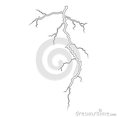 Thunderstorm crack icon black color illustration flat style simple image Vector Illustration