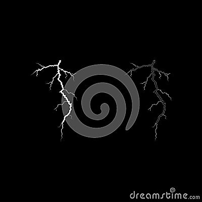 Thunderstorm crack icon set white color illustration flat style simple image Vector Illustration