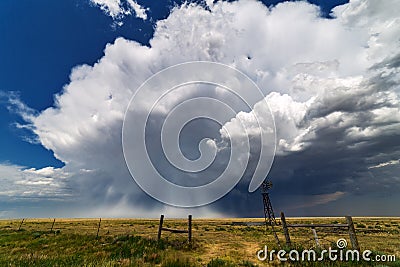 Thunderstorm cumulonimbus cloud with hail Stock Photo