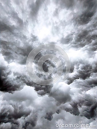 Thunderstorm dark blurred clouds background Stock Photo