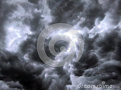 Thunderstorm dark blurred sky background Stock Photo