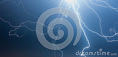 Thunderstorm at Night Stock Photo