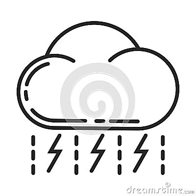 Thunderstorm with rain icon Stock Photo