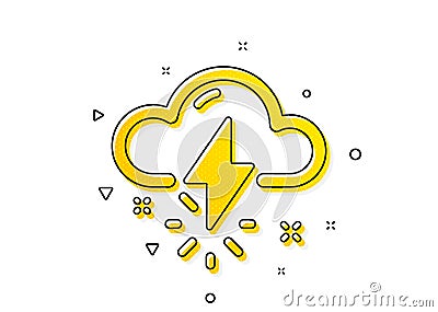 Thunderstorm weather icon. Thunderbolt with cloud sign. Vector Vector Illustration