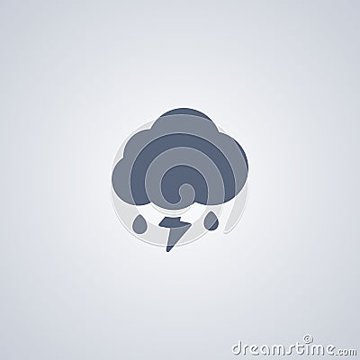 Thunderstorms with rain , vector best flat icon Vector Illustration