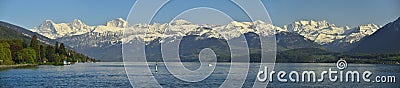 Thunersee and Berner Oberland. Swiss Alps Stock Photo