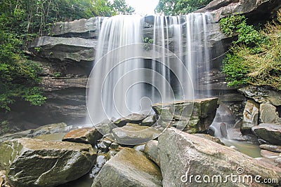 Thung Na Muang Waterfall, Ubon Ratchathani, Thailand Stock Photo