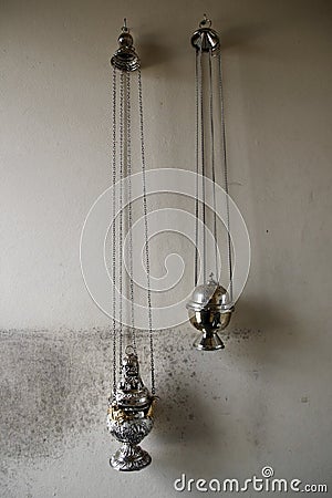 Thurible or censer liturgical object Stock Photo