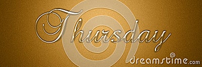 Thursday day of the week text title background design Stock Photo