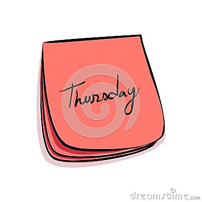 Thursday Note Vector Illustration