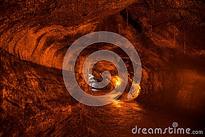 The Thurston Lava Tube in Hawaii Volcano National Park, Big Island Stock Photo