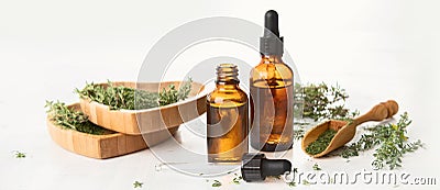 Thyme essential oil Stock Photo