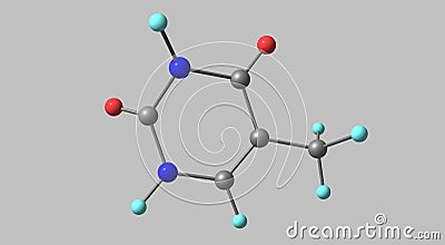 Thymine molecular structure isolated on grey Cartoon Illustration