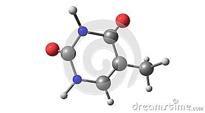 Thymine molecular structure isolated on white Cartoon Illustration