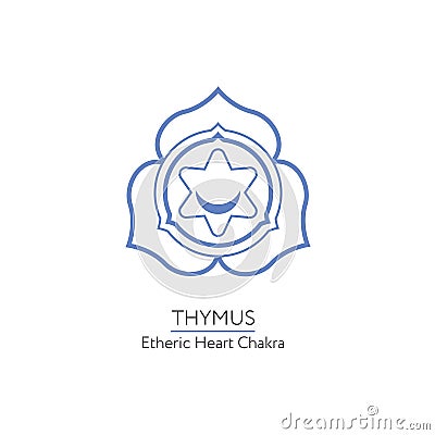 Thymus - the chakra of human body. Vector Illustration