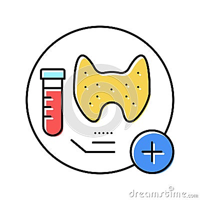 thyroid function tests health check color icon vector illustration Vector Illustration