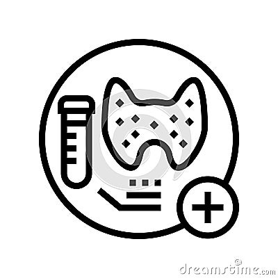 thyroid function tests health check line icon vector illustration Vector Illustration