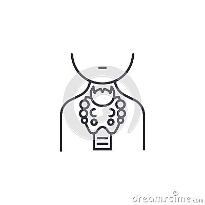 Thyroid gland linear icon concept. Thyroid gland line vector sign, symbol, illustration. Vector Illustration