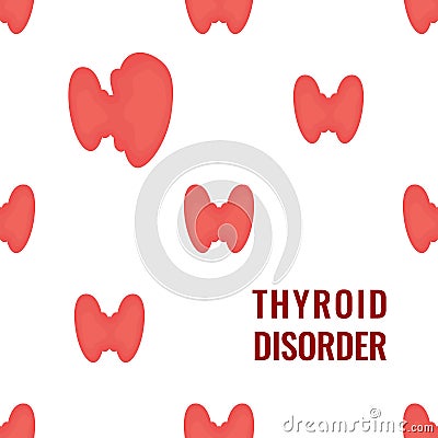 Thyroid gland pattern medical poster on white background Vector Illustration