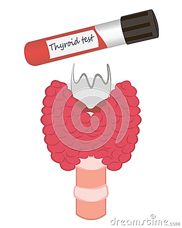 Thyroid test tube diagnosis technology Vector Illustration