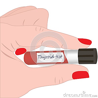 Thyroid test tube diagnosis technology Vector Illustration