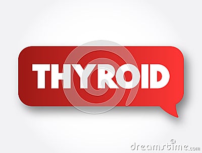 Thyroid text message bubble, medical concept background Stock Photo