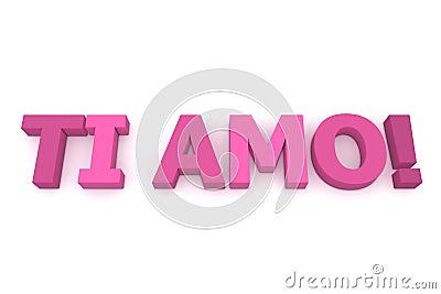 Ti Amo in Pink/Purple Stock Photo