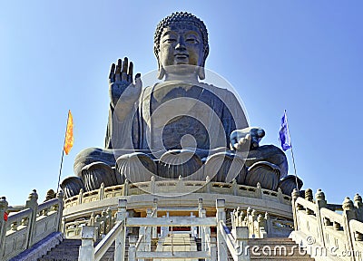 Tian Tan Buddha or Giant Buddha at Ngong Ping, Lantau Island, Hong Kong China Stock Photo