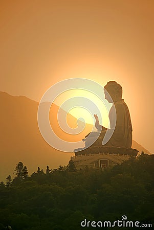 Tian Tan Buddha or Giant Buddha statue at Po Lin Monastery Stock Photo