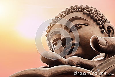 Tian Tan Buddha at Po Lin Monastery, Lantau Island in Hong Kong Stock Photo