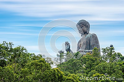 Tian Tan Buddha at Po Lin Monastery Ngong Ping in Hong Kong China Stock Photo