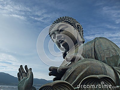 Tian Tan Giant Buddha from Po Lin Monastery - A ke Stock Photo