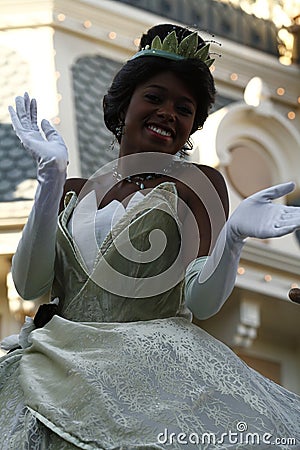 Princess Tiana in Disneyland Parade Editorial Stock Photo