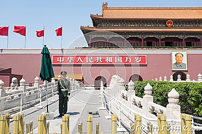 Tiananmen gate to Forbidden City Editorial Stock Photo