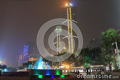 Tianhe Road night cityscape Guangzhou China Editorial Stock Photo