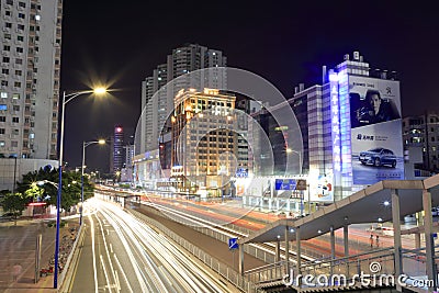 The tianhelu street night scenic of guangzhou Editorial Stock Photo