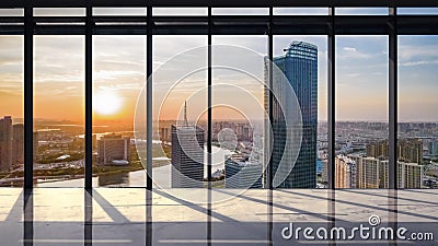 Tianjin city buildings and road vacant lots Stock Photo