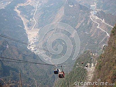 TianMen shan Cableway Stock Photo