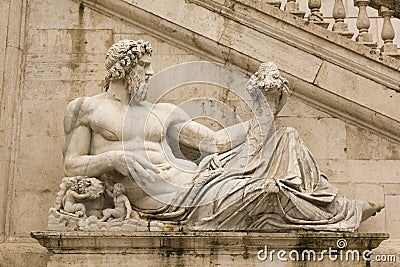 Tiber as a god. Campidoglio, Rome. Stock Photo